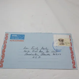 Photo of New Zealand 1990 Aerogramme $1.00 Bernard Freyberg Stamp Cover Letter