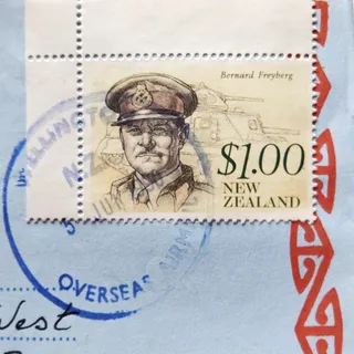Photo of New Zealand 1990 Aerogramme $1.00 Bernard Freyberg Stamp Cover Letter