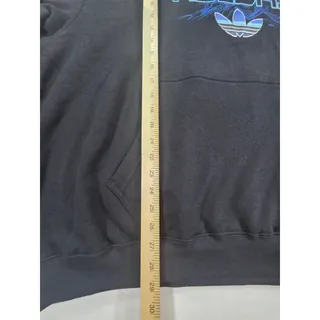 Photo of Adidas Originals Mens 2XL Black Blue Trefoil Graphic Fleece Hoodie NWT