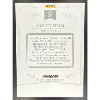 Photo of 2025 Panini National Treasures Corey Heim #20 2016 Throwback 23/35