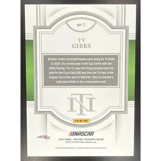 Photo of 2024 Panini National Treasures Ty Gibbs #7 Silver Holo 22/25