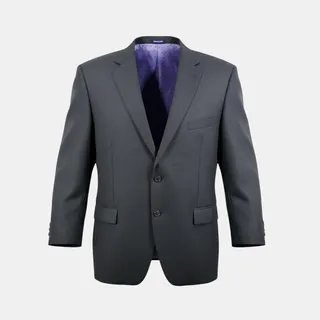 Photo of 905 Custom Made Wool Suit Jacket Mens 50R Black Two Button Blazer