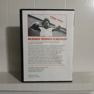 Photo of GG Allin Bleedin Stinkin & Drinkin DVD Acoustic Punk Rock