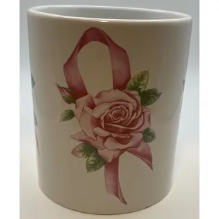 Photo of VTG 1997 Avon Breast Cancer Awareness Crusade Pink Ribbon With Rose Mug 10oz