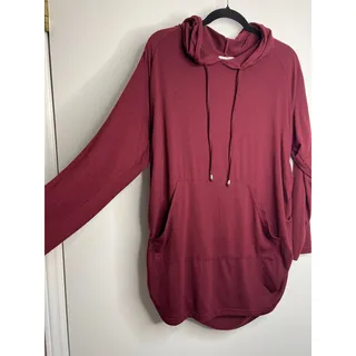 Photo of Oversized Maroon Hooded Shirt Size XXL NNT