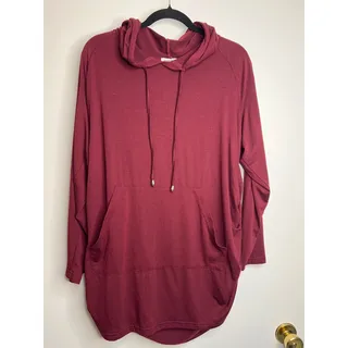 Photo of Oversized Maroon Hooded Shirt Size XXL NNT