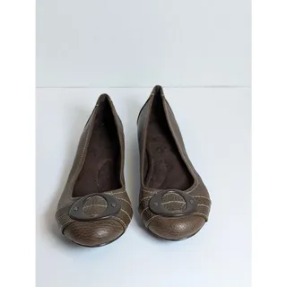 Photo of Dr Scholl's Womens 7.5 Brown Man Made Buckle Ballet Flats Slip On Mary Jane Work
