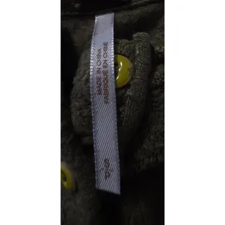 Photo of Olive Green Fuzzy Long Sleeve Henley Crop Top Size 4