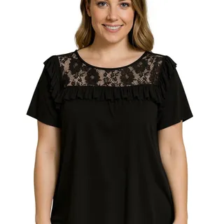 Photo of Black Lace Ruffle Blouse Ivanka Trump