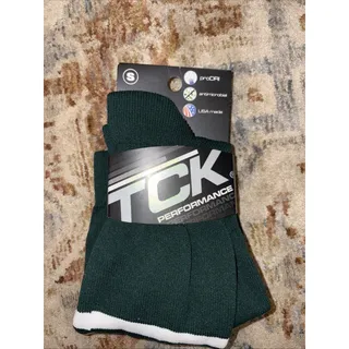 Photo of TCK Performance ProDRI Athletic Socks Small Green/White Stripes Moisture Wicking