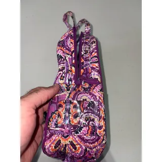 Photo of Vera Bradley Lunch Bunch Quilted Lunch Bag-Plum Crazy Pattern-Retired