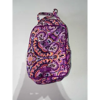 Photo of Vera Bradley Lunch Bunch Quilted Lunch Bag-Plum Crazy Pattern-Retired