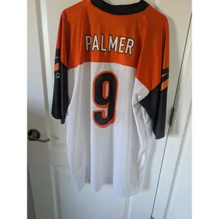 Photo of NFL Cincinnati Bengal Carson Palmer #9 Reebok On Field Jersey White Jersey 2 XL