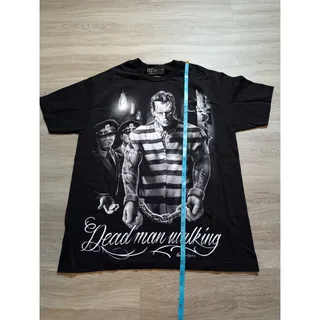 Photo of Fresh Cut Mens L Dead Man Walking Black Graphic Shirt Cotton Horror Goth Tee