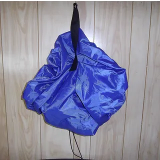 Photo of Large Blue Vinyl Light Weight Toy Sack with Shoulder Strap