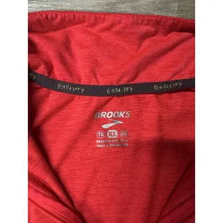 Photo of Brooks Pullover Shirt Womens XL Red 1/4 Zip Rock N Roll Marathon Running Top