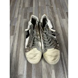 Photo of Dolce Vita Shoes Womens Size 9 White Leopard Glitter High Top Sneakers Zip