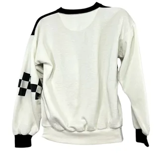 Photo of VTG 90s Gear for Sports M White Black Checkered Sweatshirt Streetwear Sportswear