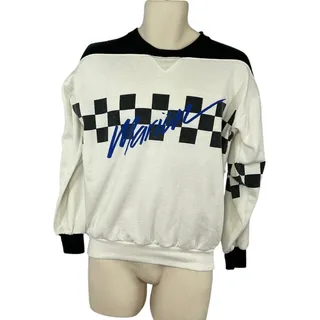 Photo of VTG 90s Gear for Sports M White Black Checkered Sweatshirt Streetwear Sportswear