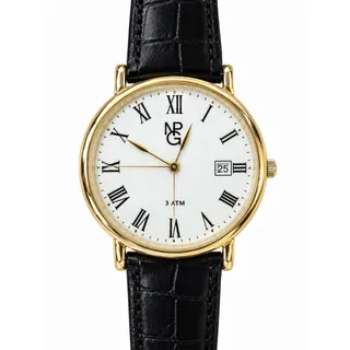 Photo of Classic Dress Quartz Watch Gold-Tone SS Case White Roman Dial Date 3 ATM