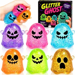 Photo of 🔥6 Pcs Halloween Squishy Stress Glitter Ghost Fidget Toys BNWT🔥