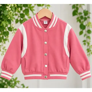 Photo of SHEIN Girls Pink Varsity Jacket Size 5Y “Don’t Touch My Hair Bruh” Y2K Streetwear