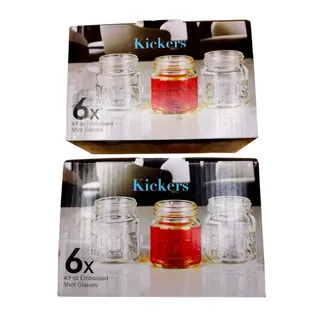Photo of (12) Circleware Kickers Embossed Shot Glasses 4.9 Oz Set of 12 Style 42635 NIB