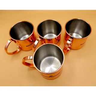 Photo of Set of 4 - Moscow Mule Mugs Russian Standard Copper Plated Stainless Steel 16oz