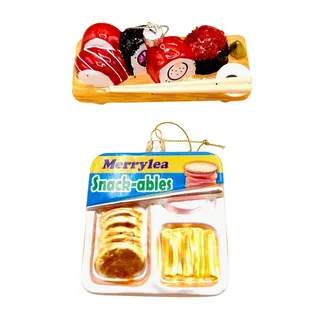 Photo of 2X Bloomingdales Sushi + Lunchbox Glass Ornaments Set of 2 Premium Quality Xmas