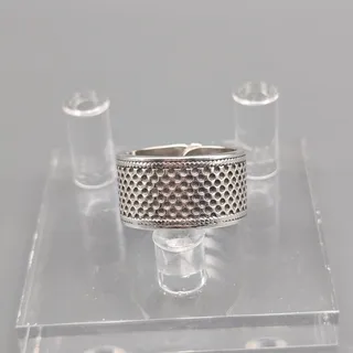 Photo of S925 Sterling Silver With Silver Recessed Dots Ruyi Cloud Adjustable Ring 