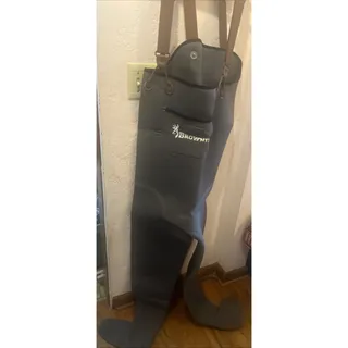 Photo of Browning Chest Waders Neoprene Gray Adjustable Braces Stocking Foot Size Large