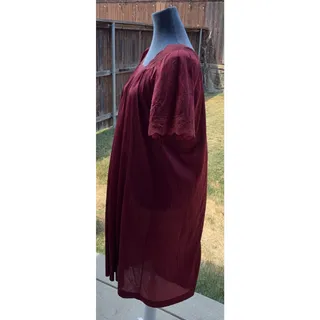 Photo of Vintage Henson Kickernick Nightgown Peignoir Robe Set M Burgundy Lace Nylon