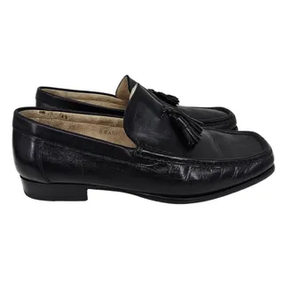 Photo of Bruno Magli Tassel Loafers Dress Shoes Leather Black 9
