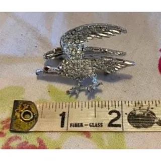 Photo of Clear & Silvertone Eagle Brooch C1940s