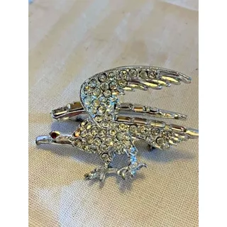 Photo of Clear & Silvertone Eagle Brooch C1940s