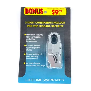 Photo of Travelers Club Luggage Padlock 3 Digit Security Lock Combination Suitcases Bags