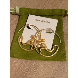 Photo of Tory Burch Call of the Wild Monkey Hoop Earrings Gold Runway new
