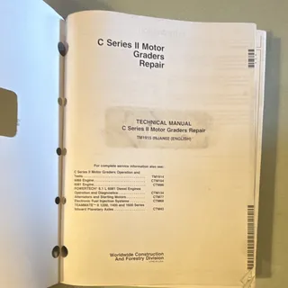 Photo of John Deere Technical Manual C Series II Motor Graders Repair TM1915