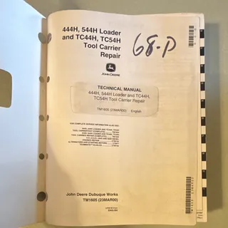 Photo of John Deere Technical Manual TM1605 444H/544H Loader & TC44H/TC54H Carrier