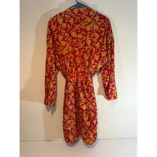 Photo of Victoria's Secret 100% Silk Robe Red & Gold Floral size M/L