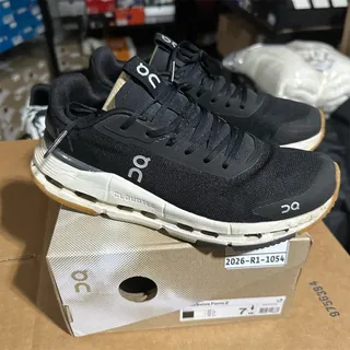 Photo of On Cloudnova Form 2 'Black/Ivory' CloudTec Gum Sneakers | Womens 7 W | Preowned
