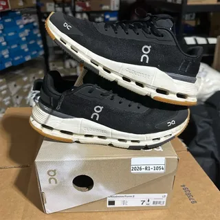 Photo of On Cloudnova Form 2 'Black/Ivory' CloudTec Gum Sneakers | Womens 7 W | Preowned