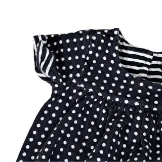 Photo of Tea Collection Black With White Dots Short Sleeve Dress Size 3T