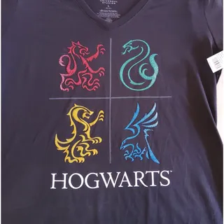 Photo of Womens Harry Potter Hogwarts House Emblems Short Sleeve Size Large Graphic Tee