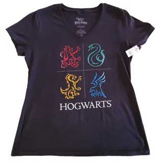 Photo of Womens Harry Potter Hogwarts House Emblems Short Sleeve Size Large Graphic Tee