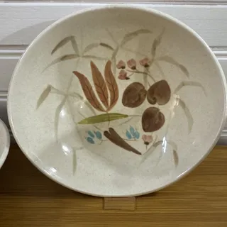Photo of 2 Vintage Red Wing Pottery Random Harvest Bowl Mid Century Modern Hand Painted