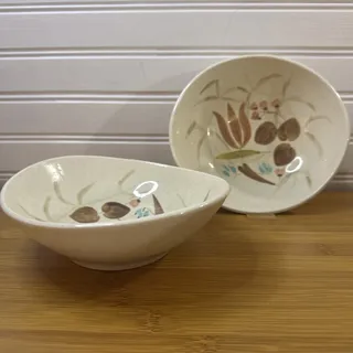 Photo of 2 Vintage Red Wing Pottery Random Harvest Bowl Mid Century Modern Hand Painted