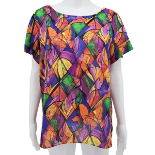 Photo of Vintage 90s Multicolored Women's Sheer Top L