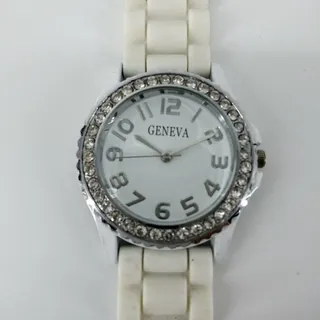 Photo of Geneva Rhinestone Womens Watch Wristwatch Silicone Jelly
