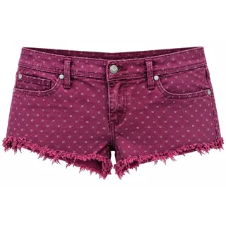 Photo of Roxy Denim Low Rise Frayed Hem Cutoff Shorts Dot Print EUC